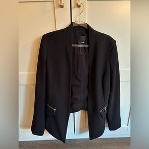 Trouve Blazer Jacket Crop Black Womens Size Small Workwear Going Out City Night